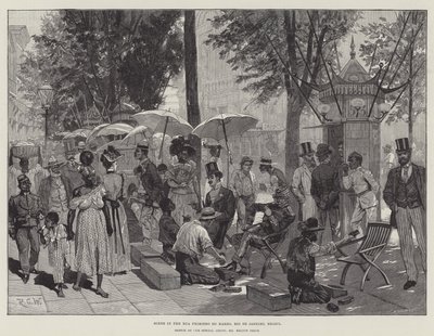 Scene in the Rua Primiero do Marzo, Rio de Janeiro, Brazil by Richard Caton Woodville junior